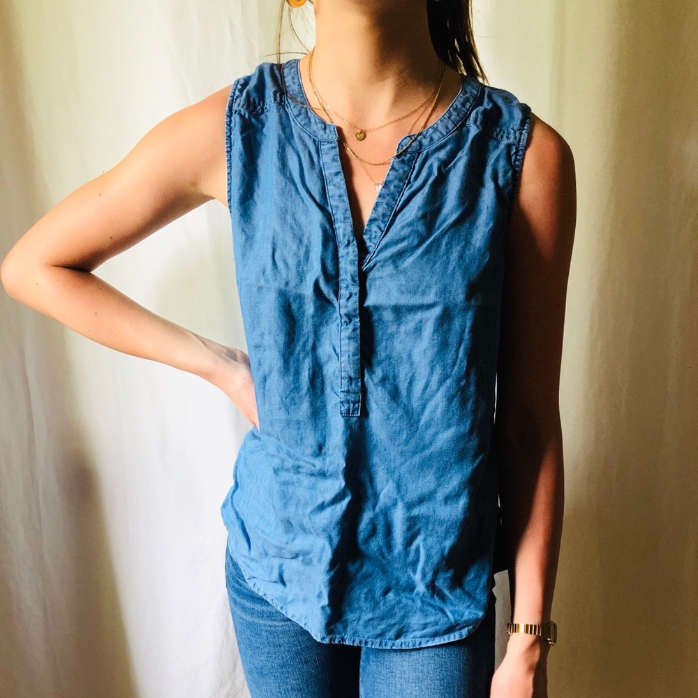 CROWN & IVY denim tank